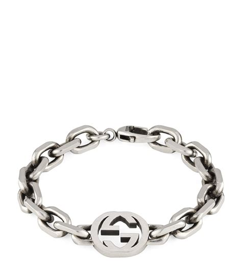 gucci link bracelet sterling silver|silver bracelet with interlocking g.